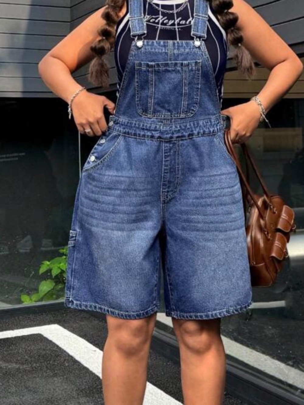 SHEIN ICON Plus Size Denim Bib Overalls